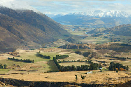 Beautiful view near Queenstown,  South Island, New Zealand  Queenstown neighborhood in the late autumn  の写真素材