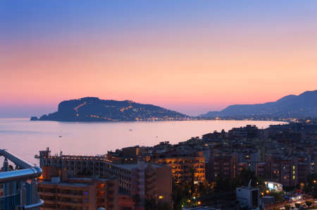 Cityscape of Alanya in the sunsetの写真素材
