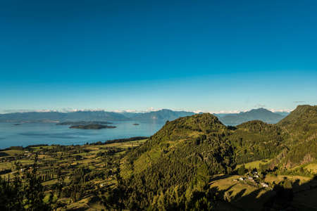 Panoramic view of Lago Ranco in Patagonia