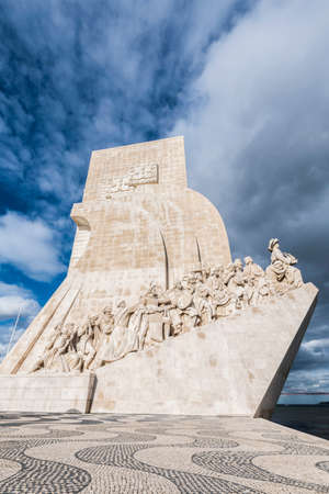 West side of the monument to the discoveries in Lisbonのeditorial素材