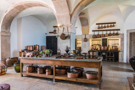The royal kitchen of the Palacio da Pena in Sintraのeditorial素材