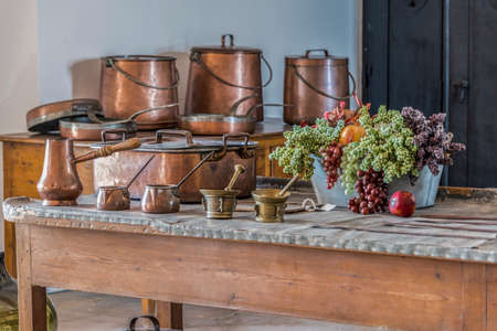 Glimpse of the royal kitchen of the Palacio da Pena in Sintraのeditorial素材