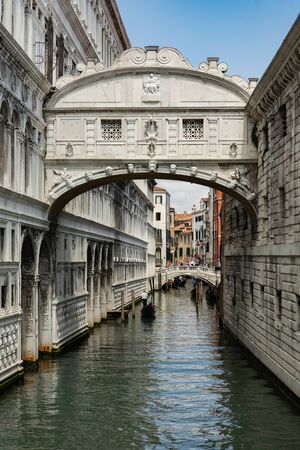 View of the Bridge of Sighs (Ponte dei Sospiri) Canals of Venice during the day in high resolution, vertical orientationの写真素材