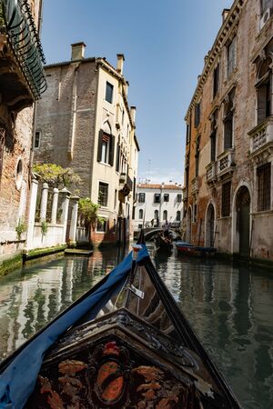 Canals of Venice during the day in high resolution, vertical orientation.の写真素材