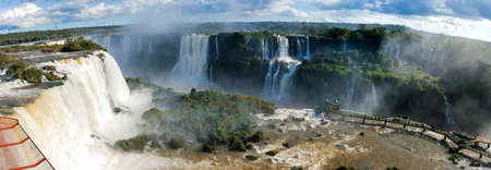 Iguacu Falls, Brazil, the largest in the world in volume of water, ideal for adventure tourism, one of the natural wonders of the worldの写真素材
