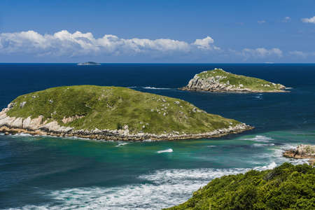 Village beach, Imbituba, southern Santa Catarina state in Brazil.の写真素材