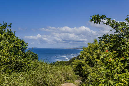 Village beach, Imbituba, southern Santa Catarina state in Brazil.の写真素材