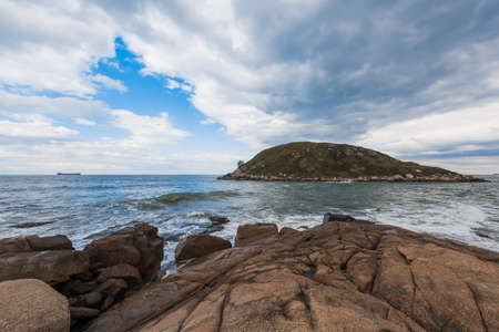 Village beach, Imbituba, southern Santa Catarina state in Brazil.の写真素材