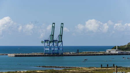 Village beach, Imbituba, southern Santa Catarina state in Brazil.の写真素材