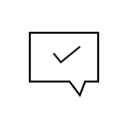 Message confirmation, accept message, chat bubbles message icon vector illustration on a white background, Editable Stroke.のイラスト素材
