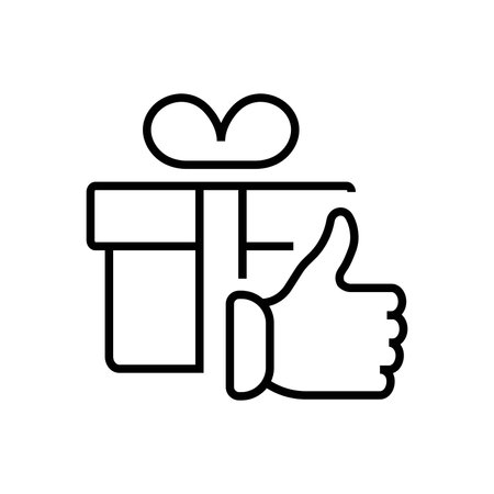 Hand and gift icon vector symbol. Edited barcode give a gift isolated like iconのイラスト素材