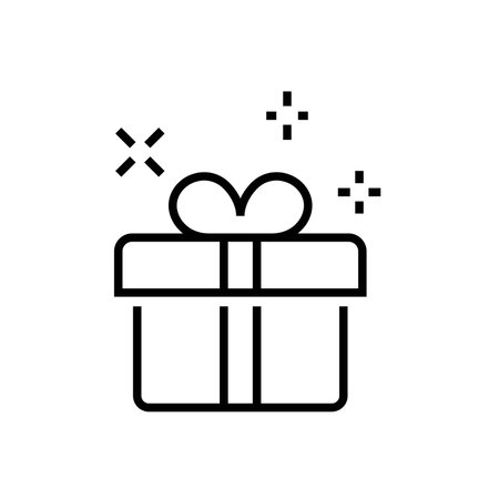 Gift Box Line Icon Gifts for Christmas and New Year Holidays Editable Stroke Simple Iconsのイラスト素材