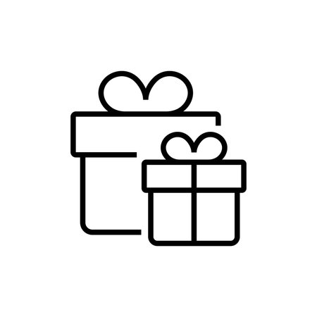 Two Gift Box Line Icon Gifts for Christmas and New Year Holidays Editable Simple Iconsのイラスト素材