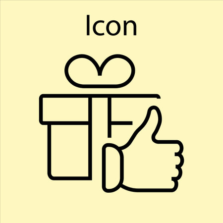 Hand and gift icon vector symbol. Edited barcode give a gift isolated like iconのイラスト素材