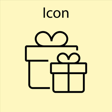 Two Gift Box Line Icon Gifts for Christmas and New Year Holidays Editable Simple Iconsのイラスト素材