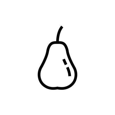 Pear Linear Icon Vector Badge, Simple Linear Fruit Pearのイラスト素材