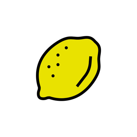 Lemon Linear Icon Vector Graphics Colored Icon Editable Stroke Lemon Fruitのイラスト素材