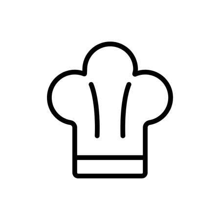 Chef's Hat Icon Vector Line Kitchen Chef, Editable Stroke, Isolated Iconのイラスト素材