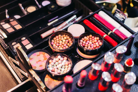 A diverse cosmetic kit for makeup artistの写真素材