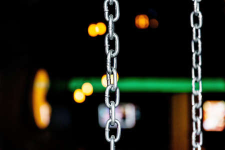 Decorative steel chain in the interior of a nightclubの写真素材