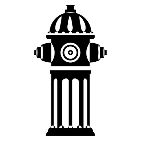 Fire hydrant in outline style. Colorful illustration on a white background.の写真素材