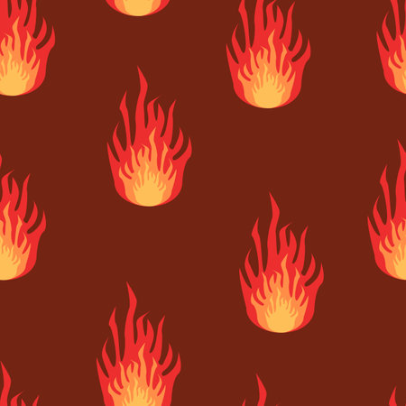 Seamless pattern with FIRE. Colorful illustration.の写真素材
