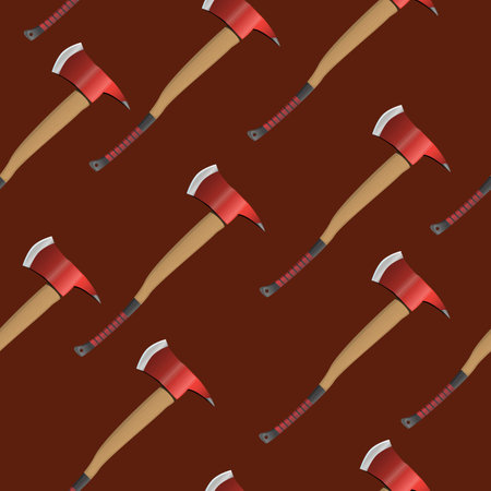 Seamless pattern with axe. Colorful illustration.の写真素材