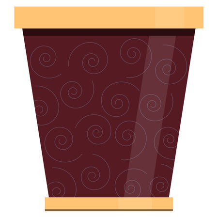 Pot. Empty plant earthen pot in cartoon style. Colorful vector illustration on a white background.のイラスト素材