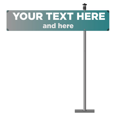 Billboard in cartoon style. Advertising blank surface. Promotion signboard. Markets mockup banners. Colorful vector illustration isolated on white background.のイラスト素材