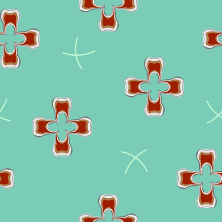 Teeth Flower Pattern in realistic style. Dental anatomy. Colorful vector illustration isolated on background.のイラスト素材