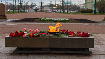 Saint-Petersburg. Memorial in honor of those who died during the Second World Warの写真素材