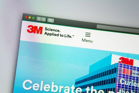 Miami / USA - 07.18.2019: 3M company website homepage. Close up of 3M logo. Can be used as...