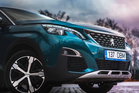 Tallinn / Estonia - February 05,  2020: Peugeot 5008 2 generation on the parking place. New 5008....