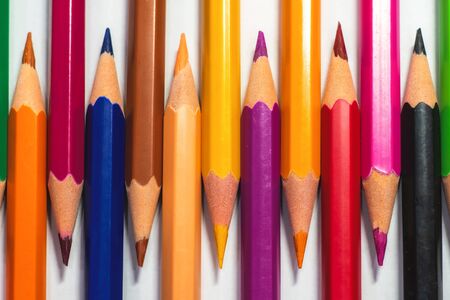 Color pencils on the light background, can be used as illustration or different concepts.の写真素材