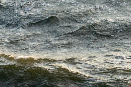 Green and blue ocean waves texture background. Surface of the sea.の写真素材