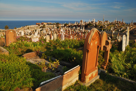 Waverly cemetery in Sydney by the sea during sunsetのeditorial素材
