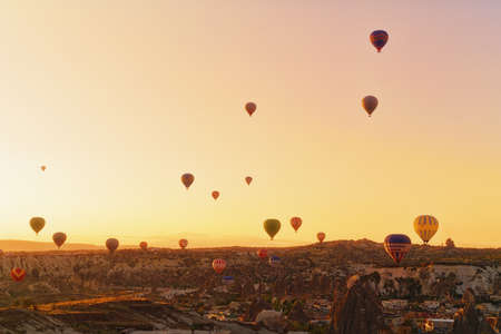 Tourist balloons over the Cappadocia National Park