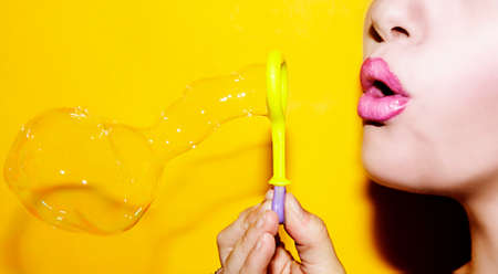 Woman Blowing Bubbles