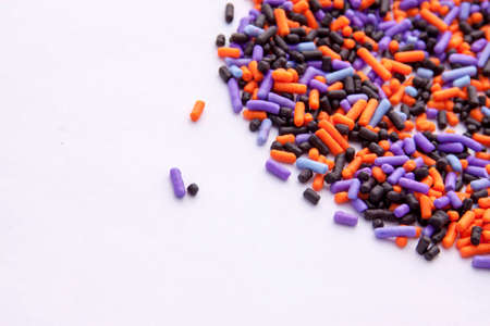 Purple, Orange, and Black Sprinklesの写真素材