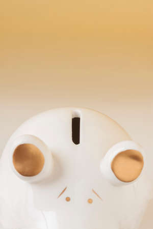White and Gold Piggy Bankの写真素材