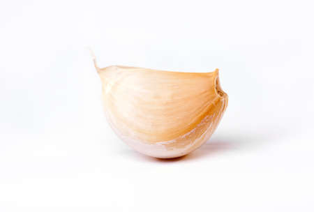 Garlic isolated on white backgroundの写真素材