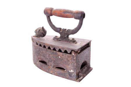 Retro charcoal iron isolated on white backgroundの写真素材