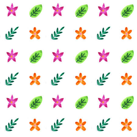 seamless texture flowers and leavesの写真素材