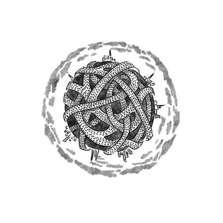 the planet is covered with road interchanges with transportの写真素材