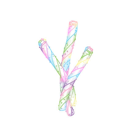 multicolored sour sweets sprinkled with sugarの写真素材