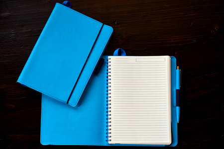 Elegant Blue Notebooks with Matching Pen.