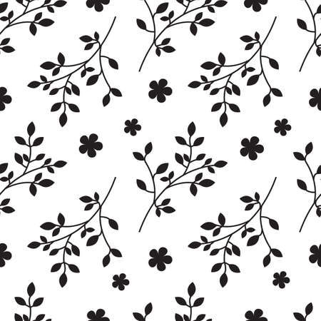 Seamless pattern of branches and flowersのイラスト素材