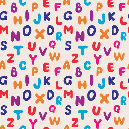 Seamless pattern of colorful alphabet. For the children's things. Vector illustration.のイラスト素材