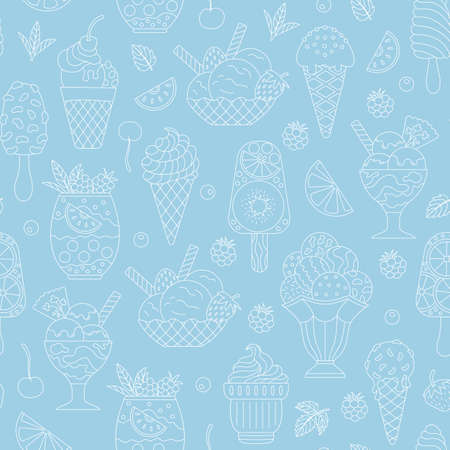 Seamless pattern of ice cream. Vector illustration.のイラスト素材