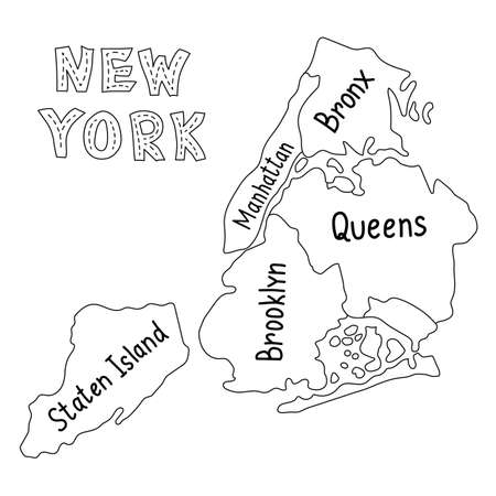 Map of New York and lettering.のイラスト素材